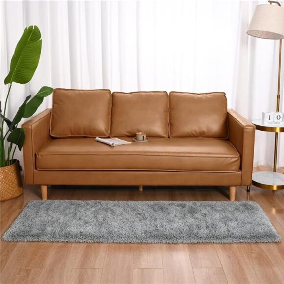 Soft Shag Runner Rug for Bedroom, 2x6 Feet Fluffy Rugs with Non-Slip Bottom - Picture 3 of 7